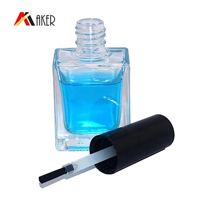 Factory supply 13ml empty glass nail polish bottle with cap and brush manufacturer