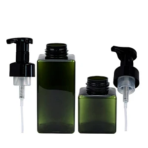 in stock dark green 250ml 500ml plastic pet shower gel foam pump bottle personal care shampoo pet bottle