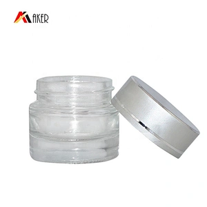 Custom transparent round 5ml small mini cosmetic cream glass jar with lid
