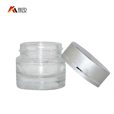 Custom transparent round 5ml small mini cosmetic cream glass jar with lid