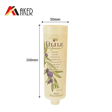 Hot selling custom design 200ml cosmetic plastic tube for body moisturiser with flip cap