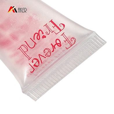 China manufacturer 15ml clear cosmetic lip gloss squeeze tube packaging with screw cap
