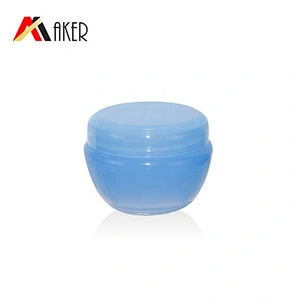 Small MOQ 10ml blue oval single wall plastic cosmetic lip balm pp plastic jar with screw cap