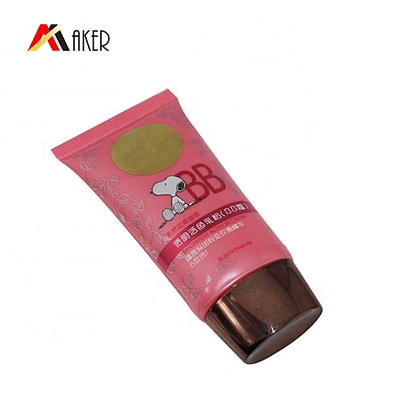 China supplier 40g red oval LDPE printed empty cosmetic plastic tube for BB cream