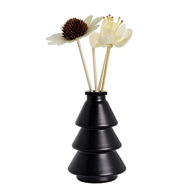 OEM China Manufacturer 85ml Empty Private Lable Thick Bottom Custom Fiber Stick Air Freshener Luxury Black Glass Reed Diffuser