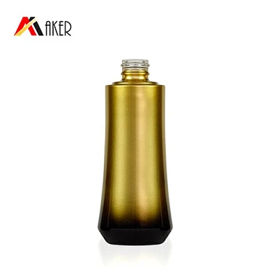 60ml black gradient gold cosmetic packaging personal skincare cream lotion pump glass bottle