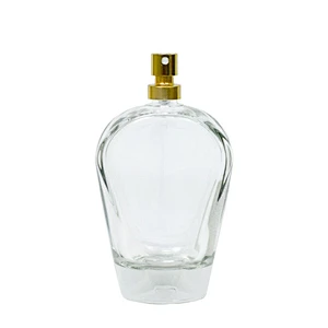 French empty classical 100ml transparent glass mist spray pump perfume bottle