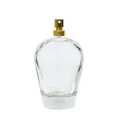 French empty classical 100ml transparent glass mist spray pump perfume bottle