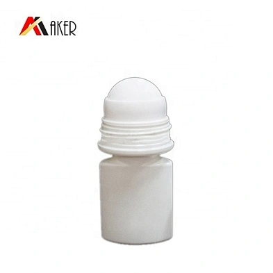 50ml white empty PP plastic oval deodorant roll on bottle