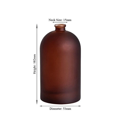 2021 New design frosted amber and brown car diffuser bottle with rubber cork stopper