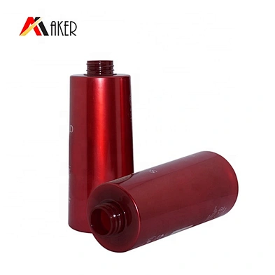 High quality 650ml red cylinder plastic PET bottle body lotion bottle