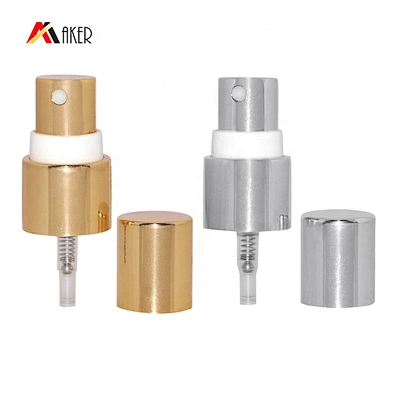 Custom Gold Aluminum Covered 18/410 Plastic Fine Mist Sprayer with Customized Dip Tube