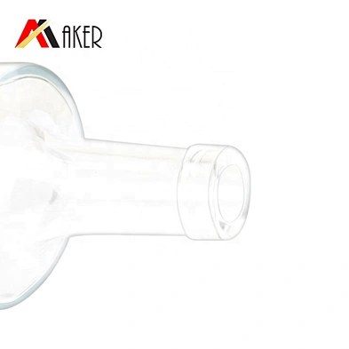 Hot sale empty clear 750ml whisky glass wine bottle vodka bottle rum bottle with gold aluminum covered polymer rubber stopper