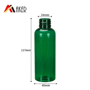 China supplier luxury semi-transparent green boston round 100ml PET skin care cosmetic plastic spray bottle with mist sprayer