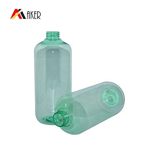 China Manufacturer 1 Liter Clear Boston round Plastic PET Shampoo Lotion Bottle with Lotion Pump
