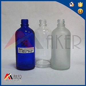 Empty colorful frosted round Cosmetic essential Oil glass bottles packaging with dropper