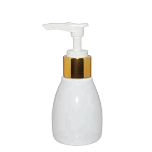 China factory unique round 90ml white PET plastic body lotion bottle with pump