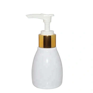 China factory unique round 90ml white PET plastic body lotion bottle with pump
