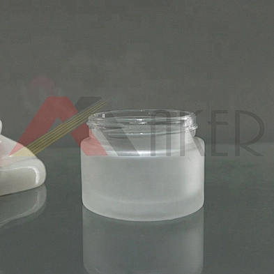 Customized 20ml 30ml 50ml Frosted Cosmetic Glass Cream Jar Bottle
