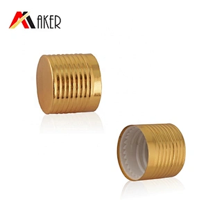 Factory price high quality 18mm gold aluminum covered screw cap with retarder
