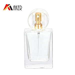 New wholesale high quality empty crystal white square shape 30ml perfume glass bottle