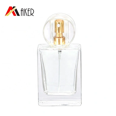 New wholesale high quality empty crystal white square shape 30ml perfume glass bottle