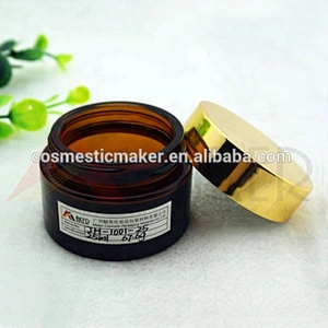 Factory supply 30ml empty cream frosted amber cosmetic glass jar with aluminum cap