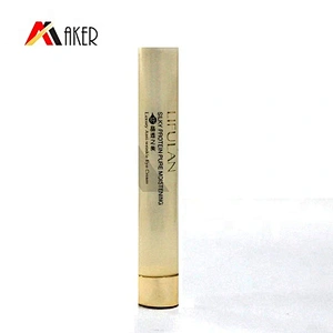 Custom 20ml oval LDPE cosmetic LDPE plastic eye crean tube packaging with gold electroplating screw cap