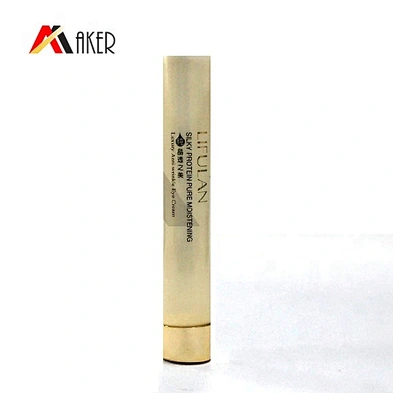 Custom 20ml oval LDPE cosmetic LDPE plastic eye crean tube packaging with gold electroplating screw cap