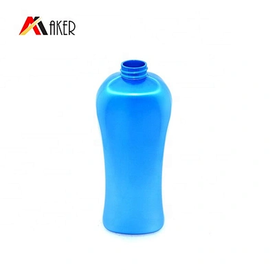 factory wholesale unique shape blue empty 1000ml PET plastic shampoo bottle with lotion pump