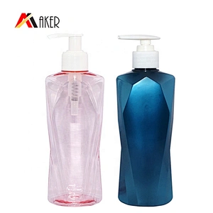 Plastic Pet Bottle for Shampoo Hot Design 300ml Blue and Pink Lotion Pump Beauty Packaging Decal 32g