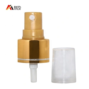 China manufacturers 24mm aluminium covered gold fine mist sprayer 24/410
