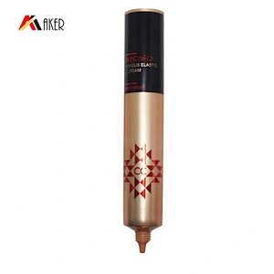 Empty 50ml round brown aluminum laminated cosmetic cc cream tube packaging with screw cap