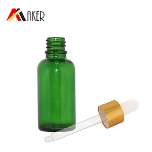 Factory wholesale/custom 20ml semi-transparent green glass essential oil bottle cosmetic glass essence bottle serum bottle