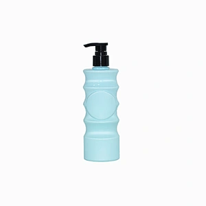 Plastic PET customise unique shape pet shampoo bottle 300ml with lotion pump