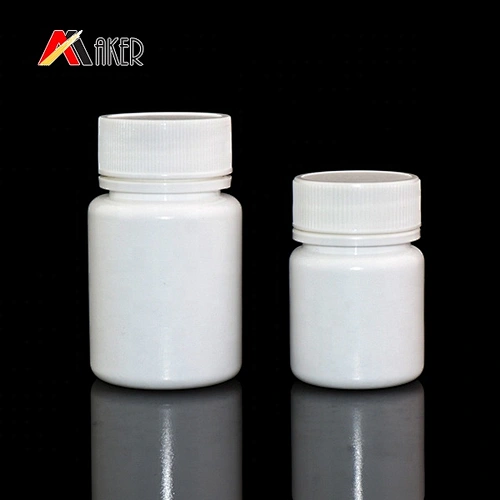 Factory supply 50ml white HDPE plastic medicine bottle packaging with white screw cap and aluminium foil seal liner