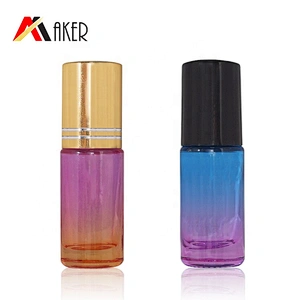 Manufacturer empty square colorful mini 5ml body deodorant glass roll on bottle
