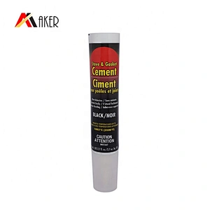 Empty white ABL aluminum plastic laminated adhesive glue tube packaging with plastic screw cap