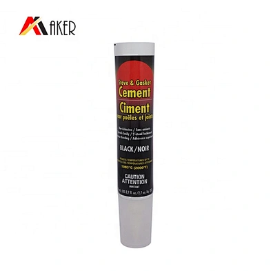 Empty white ABL aluminum plastic laminated adhesive glue tube packaging with plastic screw cap