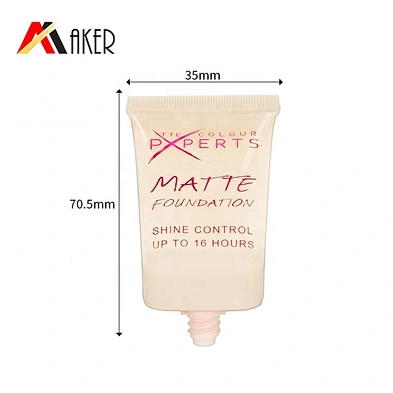 wholesale pink empty 30ml oval pe cosmetic BB CC cream plastic tube with screw lid