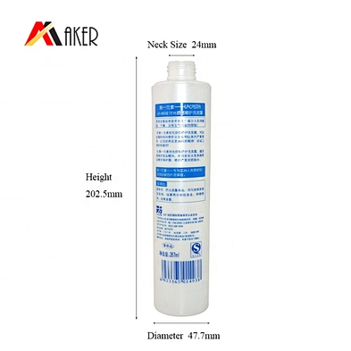 Wholesale cylinder 300ml white PE plastic hair care shampoo packaging bottle with disc cap
