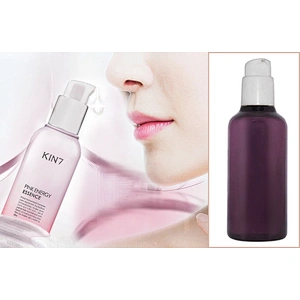 Hottest round shape empty purple PETG 150ml 200ml cosmetic cream bottle with pump