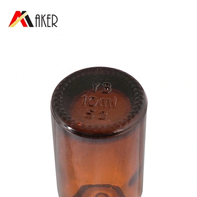 Wholesale round 10 ml amber essential oil glass serum dropper bottle
