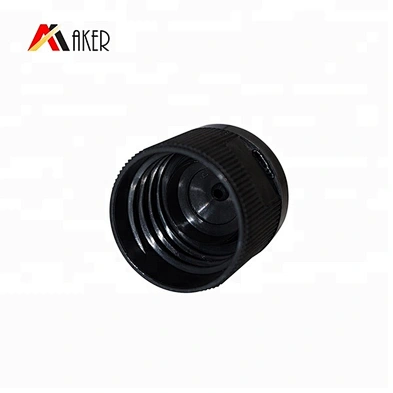 China wholesale 20/410 black plastic flip top cap with ribbed