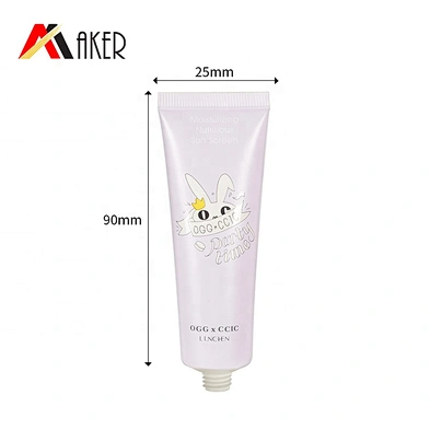 Newest custom design 25g sun screen empty plastic tube cosmetic packaging with octagonal screw cap