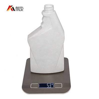Customized empty 500ml white color special shape PE plastic liquid detergent bottle with trigger sprayer