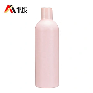 Custom Boston Shape Matte Pink 500ml PET Plastic Empty Body Lotion Bottle with Disc Top Cap