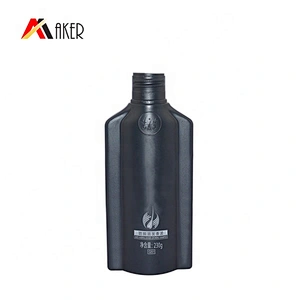 Empty China Manufacturer 200 ml Flat Black PE Plastic Bottles Lotion Shampoo Bottle Wholesale