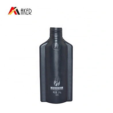 Empty China Manufacturer 200 ml Flat Black PE Plastic Bottles Lotion Shampoo Bottle Wholesale