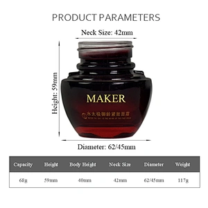 wholesale empty glass 50g 2oz  custom logo alumite cap lotion face cream handcream cosmetic packaging skincare jar